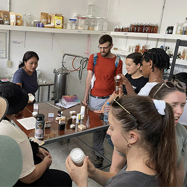 Patrons tasting coffee in a cafe in Chiapas, Mexico