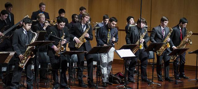 Jazz band performing on stage 
