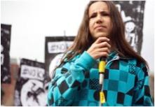 Xiuhtezcatl Martinez at a rally in 2014.