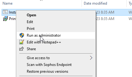 An image of the Windows right-click menu when you right-click on a file, with 