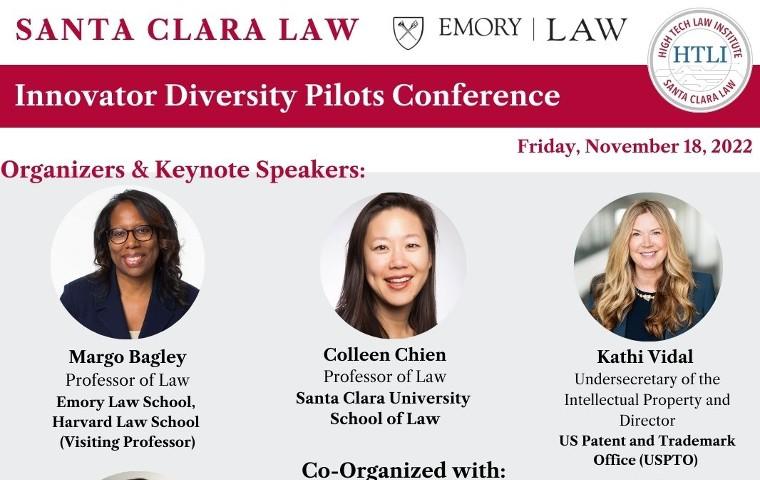 Flyer with photos of Colleen Chien and other sponsors of Law Innovator Diversity Event Nov. 18 image link to story