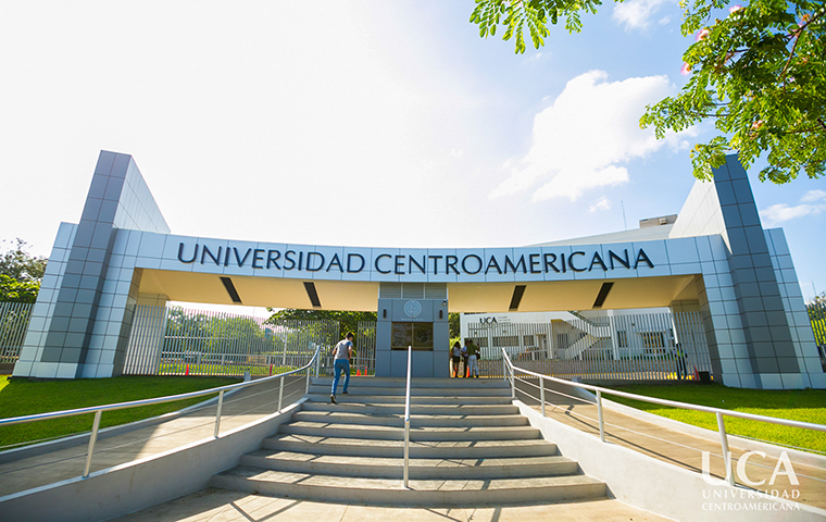 Photo of stairs and entrance to UCA Nicaragua image link to story
