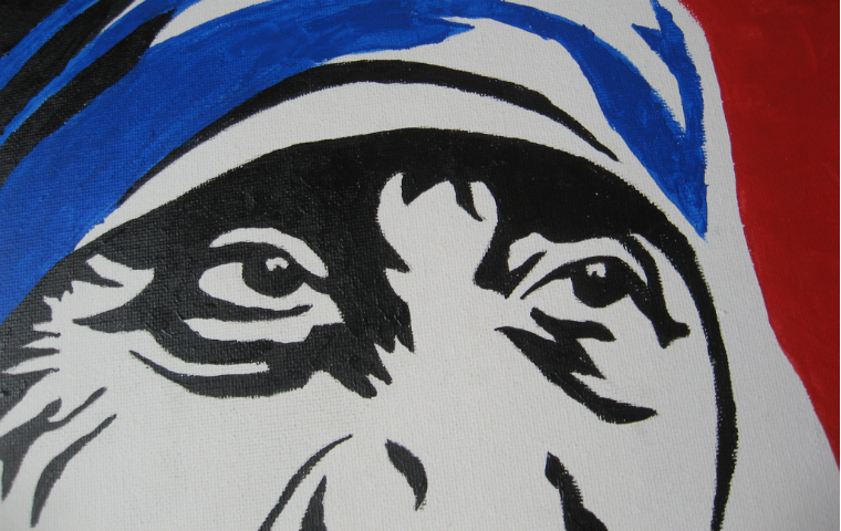 A print of Mother Teresa's eyes