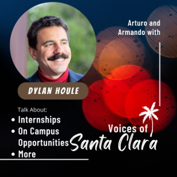 Cover image for the Voice of Santa Clara Podcast that features Executive Director of the Career Center, Dylan Houle