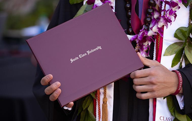 Santa Clara University diploma image link to story