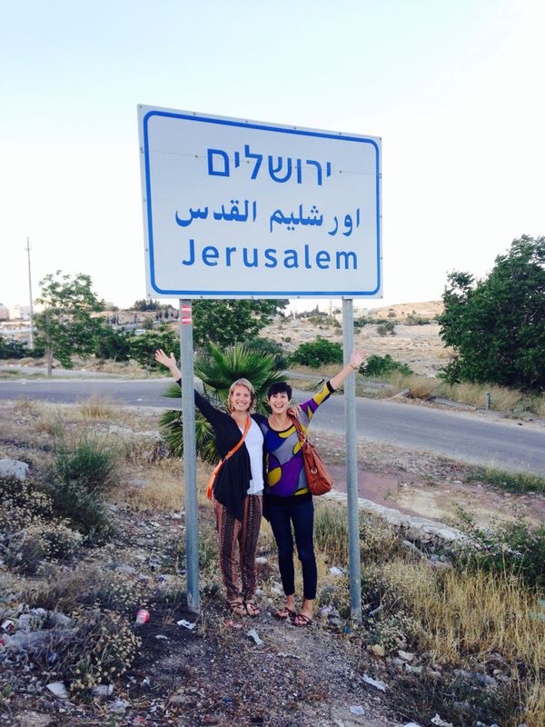 Tanya (right) and her friend Katrin Kreuzer (Tanya’s volleyball teammate from Germany) in Jerusalem.