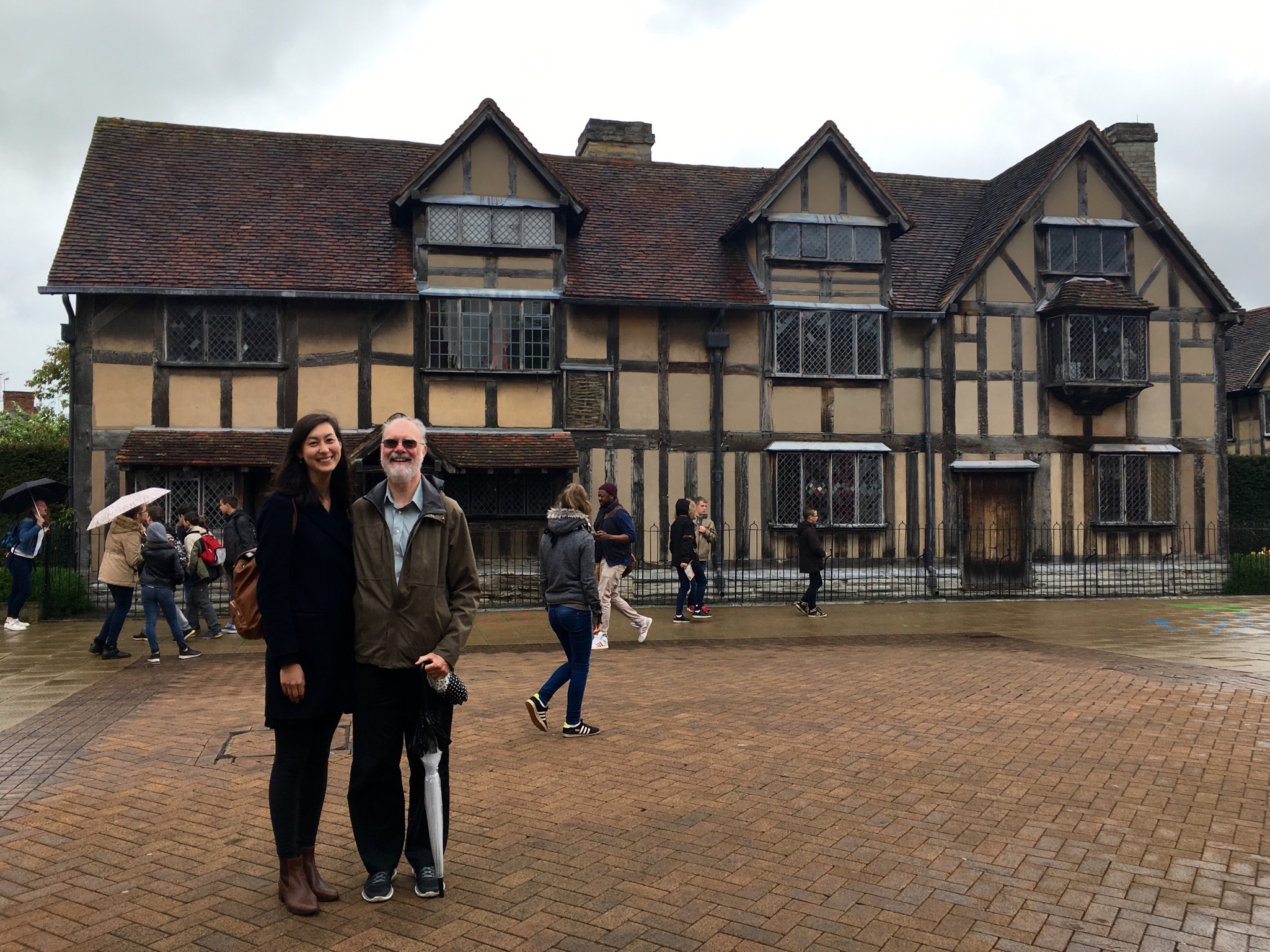 Tanya and her father at Shakespeare's Birthplace