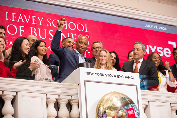 Dear Ed Grier ringing the New York Stock Exchange closing bell.