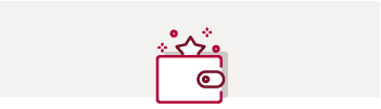 Icon graphic stars bursting out of a wallet