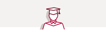 Icon graphic graduate in regalia