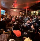 People watching a presentation about filming Hollywood movies in Sri Lanka