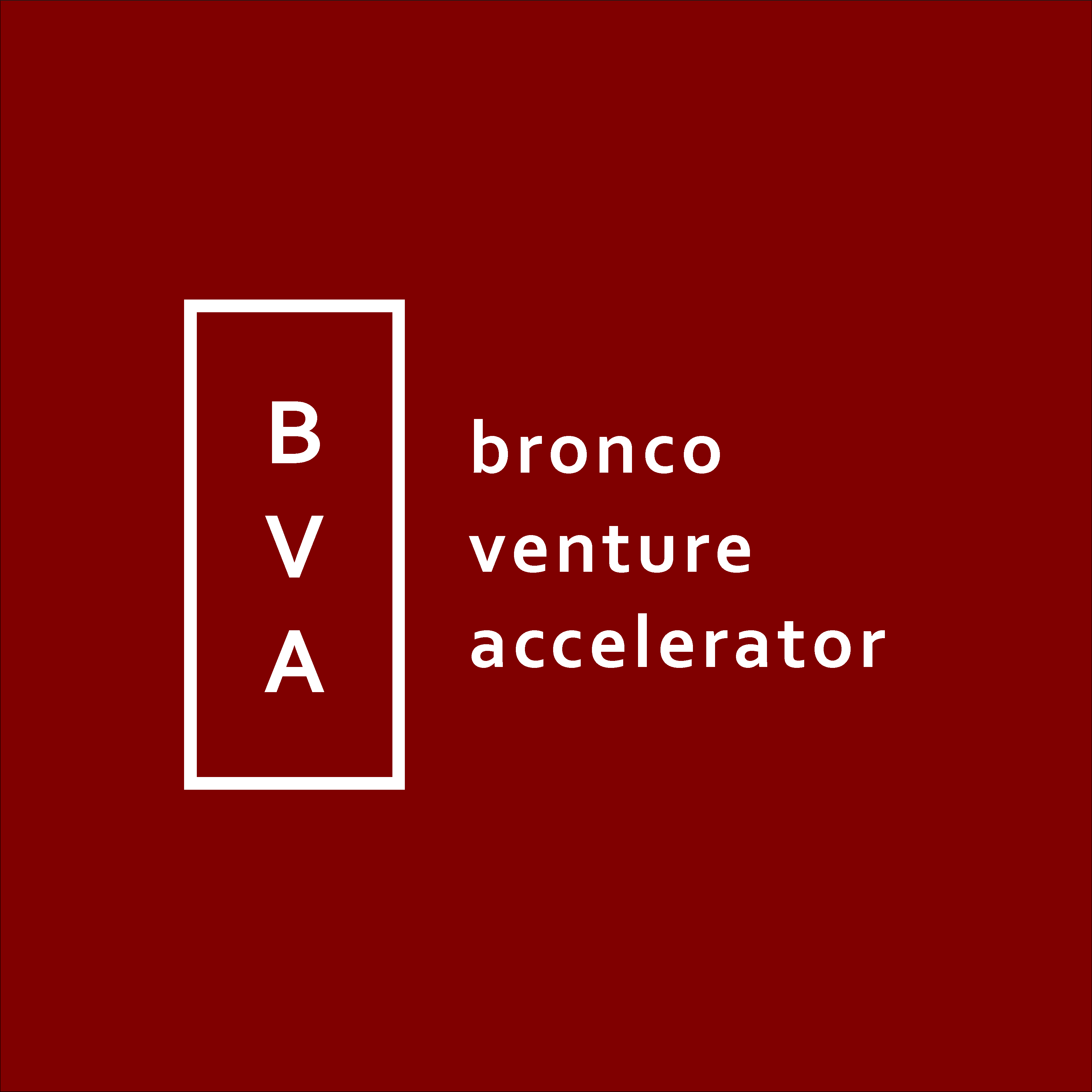 BVA logo with text brenco venture accelerator on a red background.