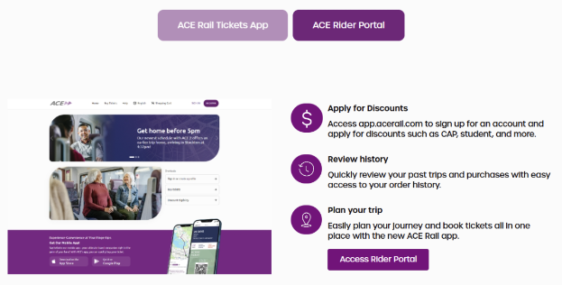 ACE Train Tickets Image