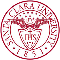 Santa Clara University seal featuring IHS and 1851.