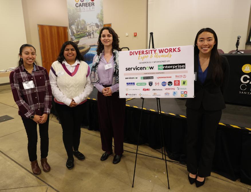 Diversity Works Student Award Winners with Sign