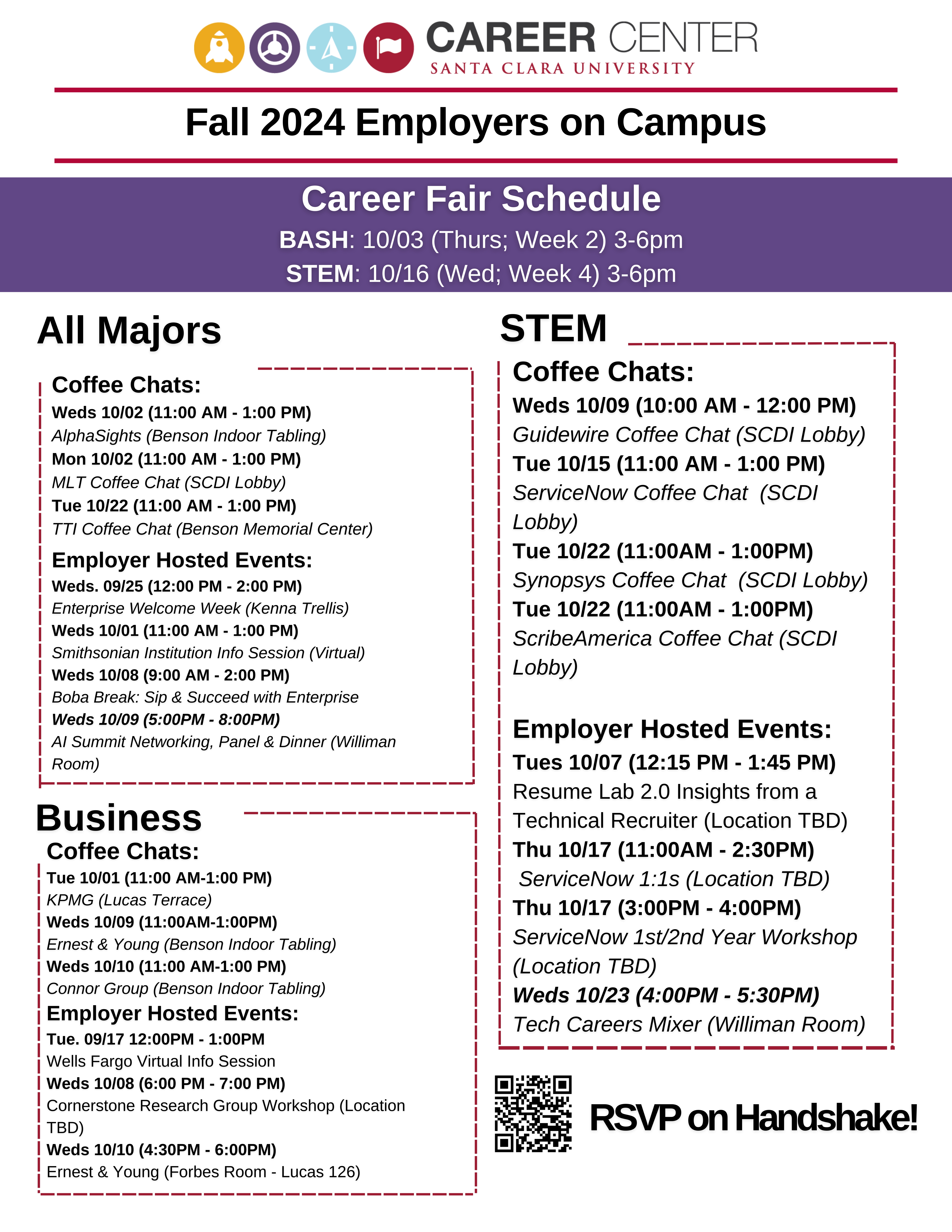 Employer Engagement Events Fall 2024