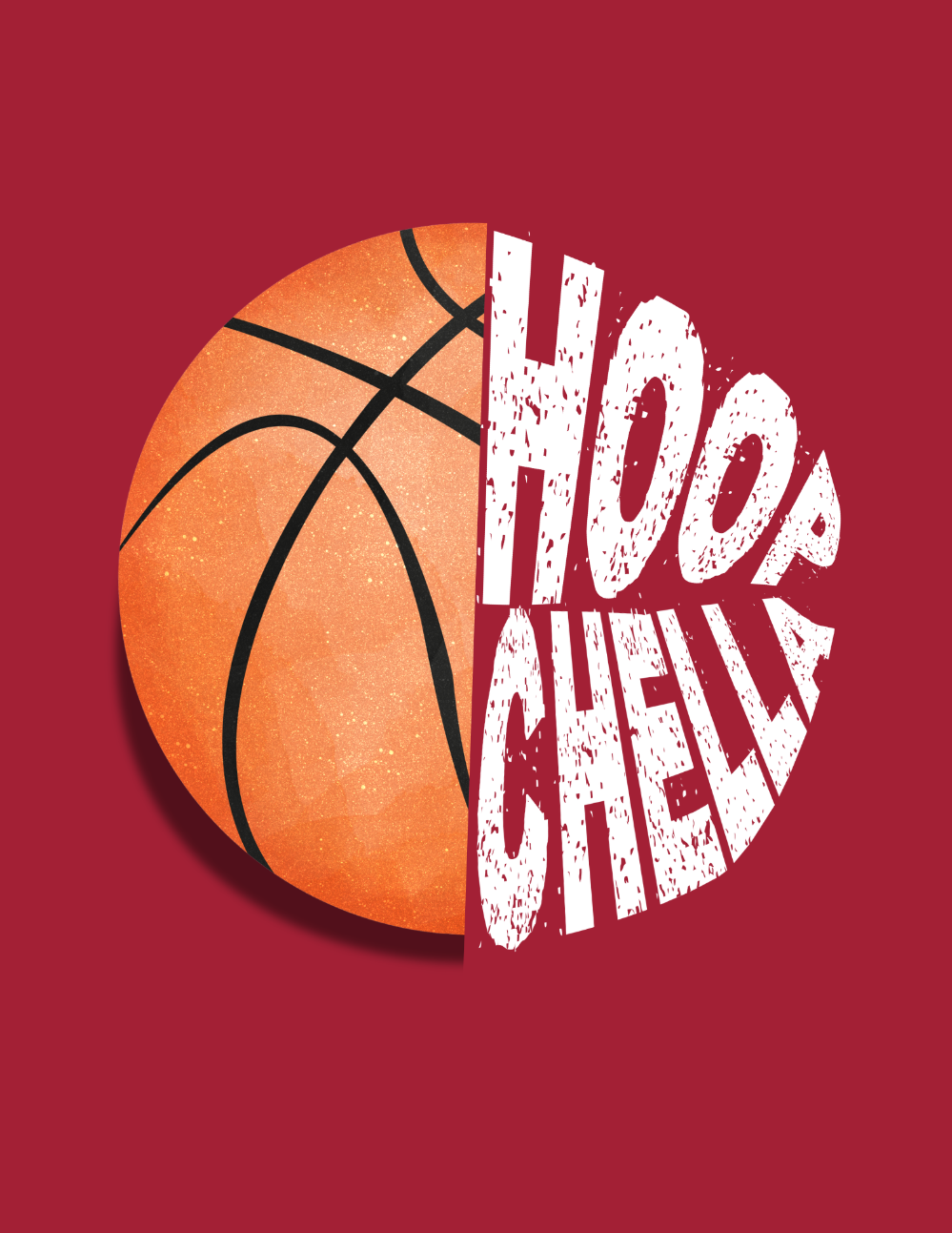 Basketball and text HoopChella