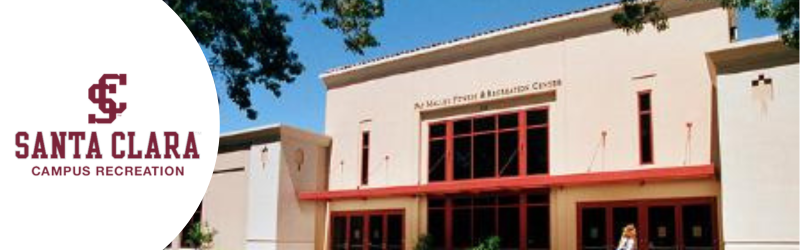 Long image that contains the Campus Recreation logo with the Malley Center to the right