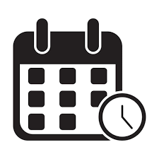 Calendar icon with a clock