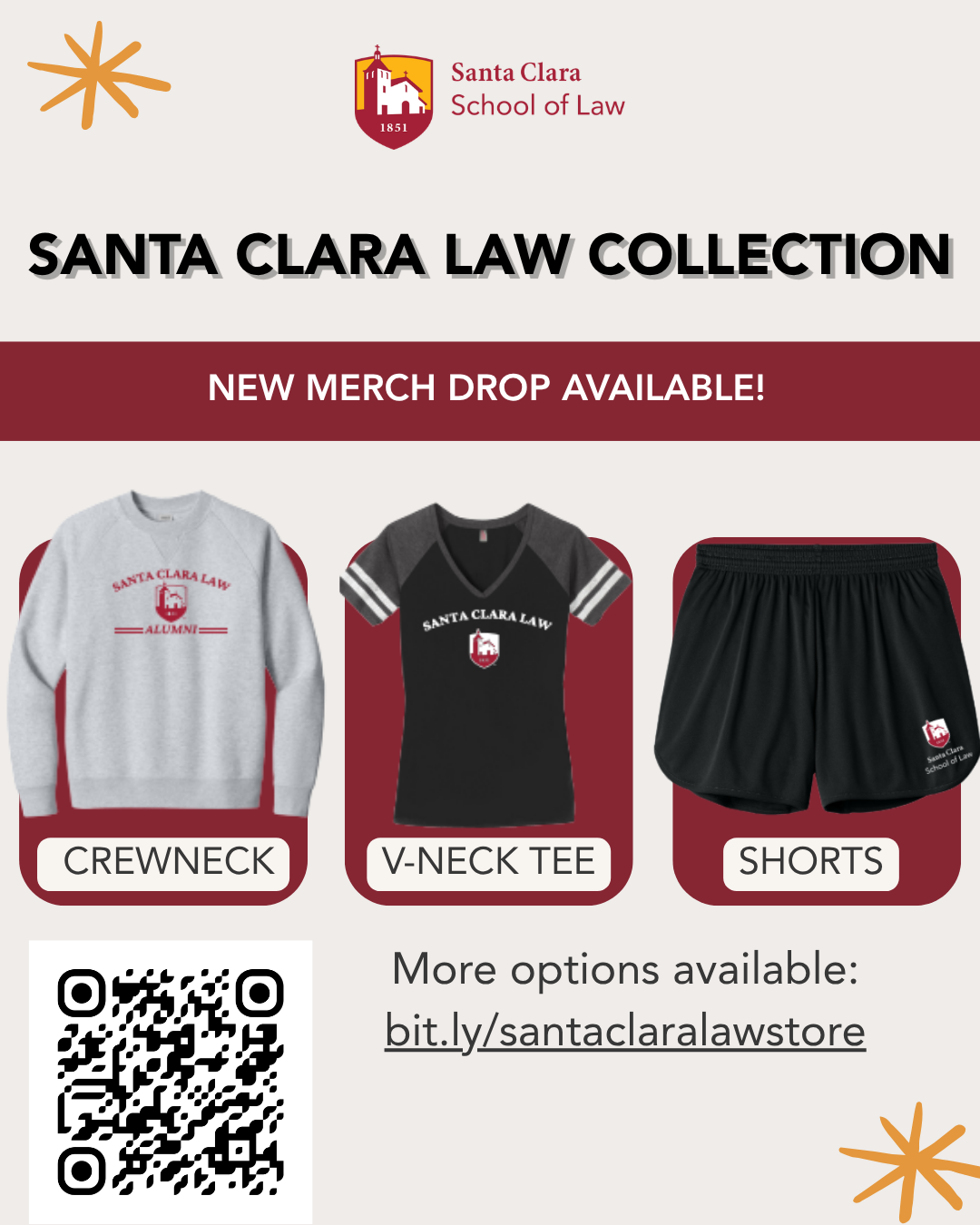 Flyer for Santa Clara Law Online Store