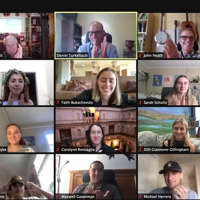Faculty and students gathered virtually for the 2021 Eta Sigma Phi ceremony image link to story