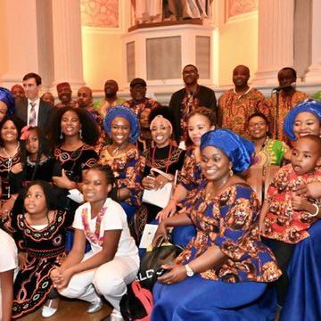 Some attendees at St. Joseph Cathedral, and at reception following Mass. image link to story
