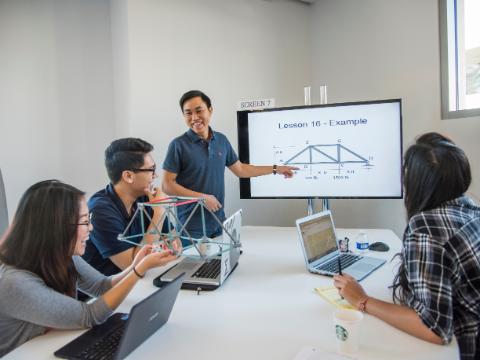 Students in a meeting 