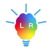 Rainbow lightbulb in the shape of a brain