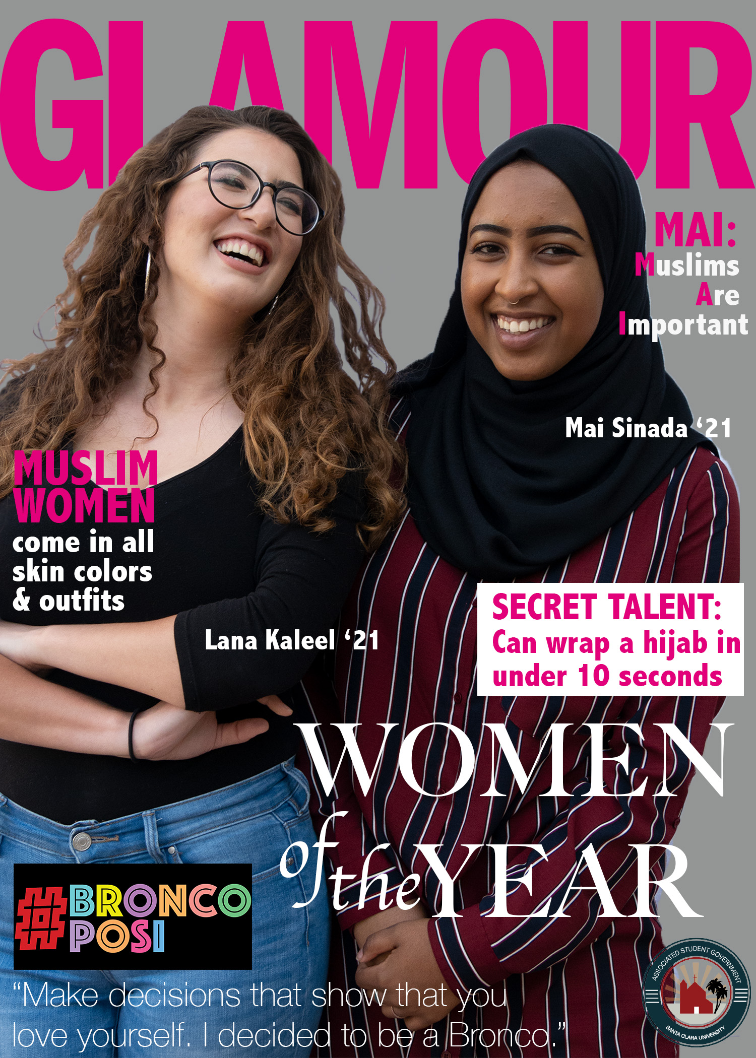 Glamour Magazine cover for #BroncoPosi