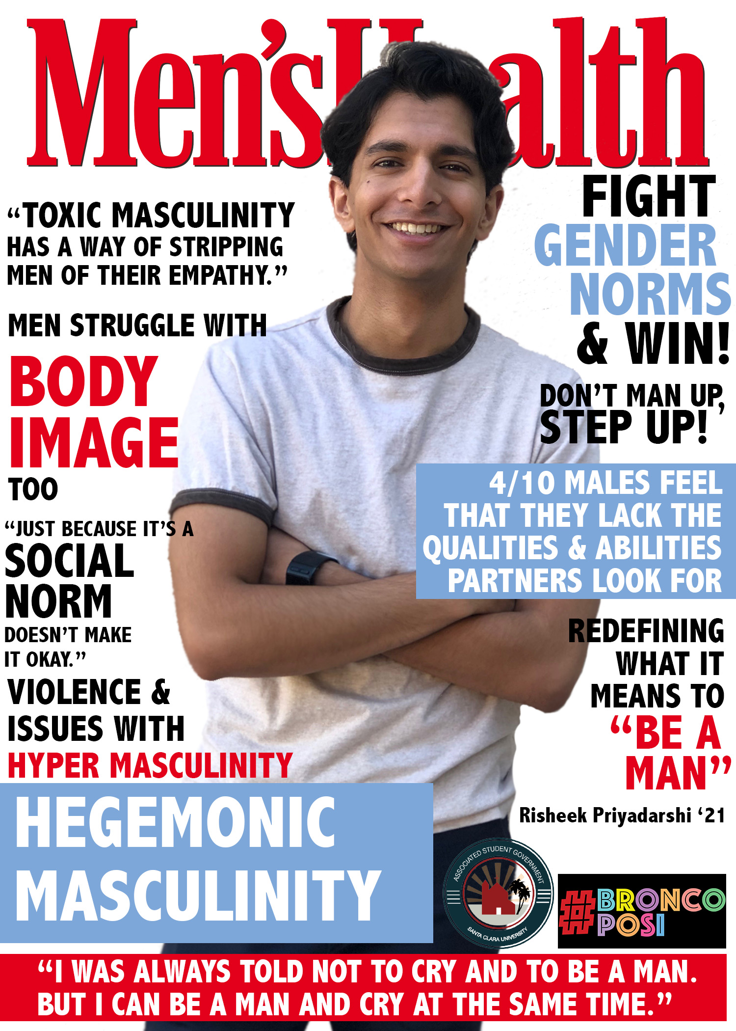 Men's Health Magazine cover for #BroncoPosi