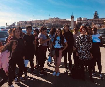 LEAD students attending a Shakespeare workshop at San Quentin image link to story