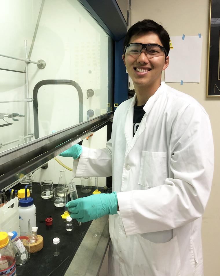 Dylan Lawton working in the Fuller Lab image link to story