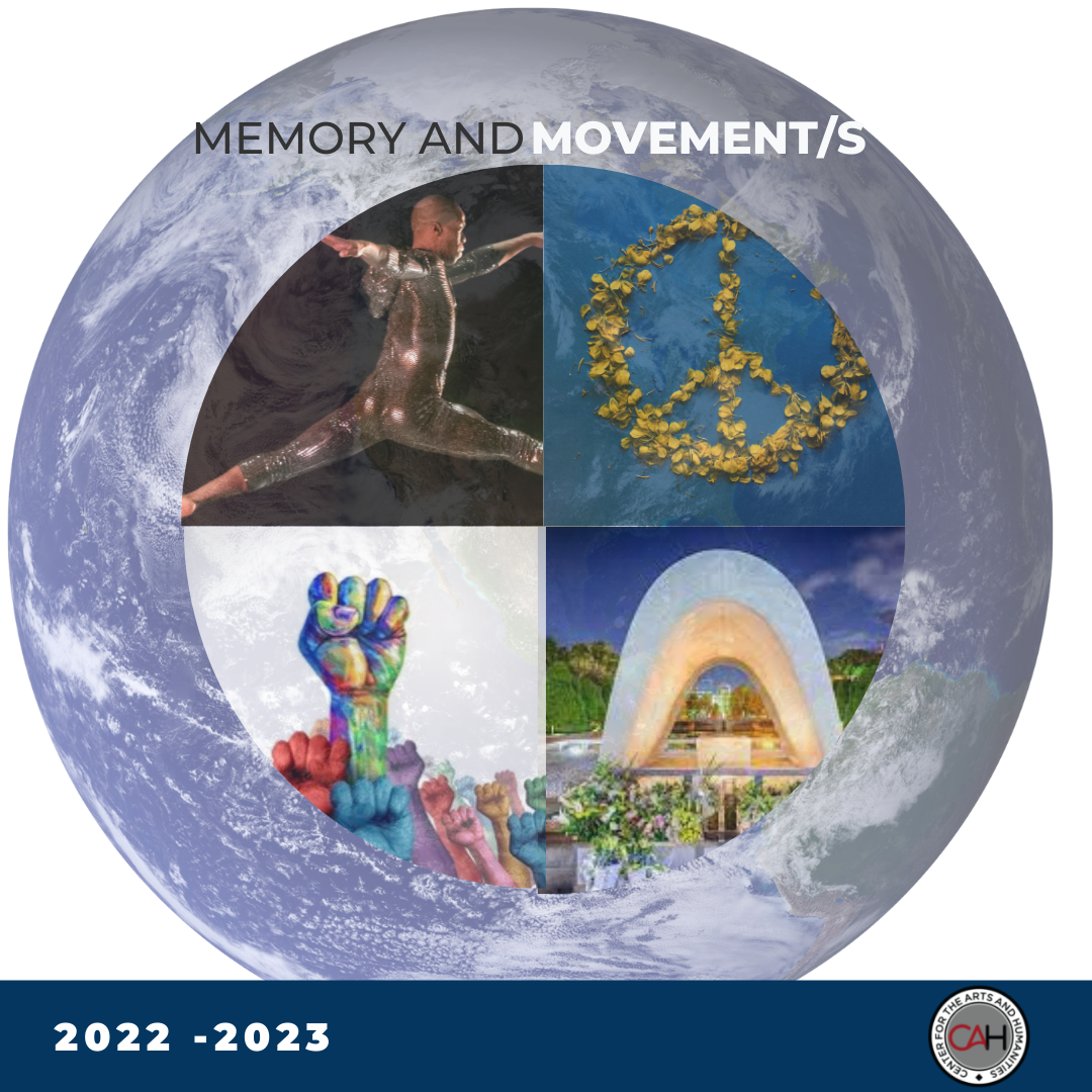 Memory and Movements logo with four quadrants over a globe, labeled 2022-2023.