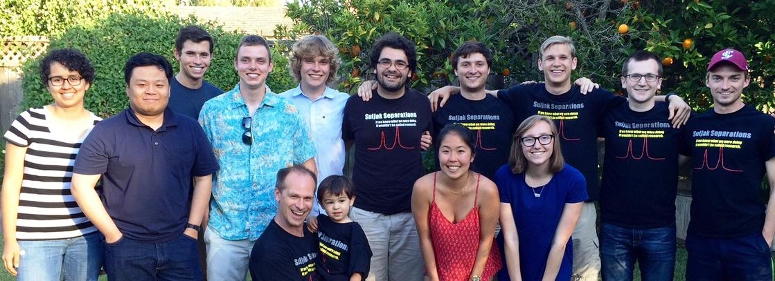 Group photo of Suljak lab members outdoors. image link to story