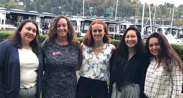 Debbie Tahmassebi with students in Seattle