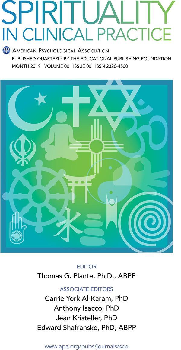 APA cover of Spirituality in Clinical Practice 