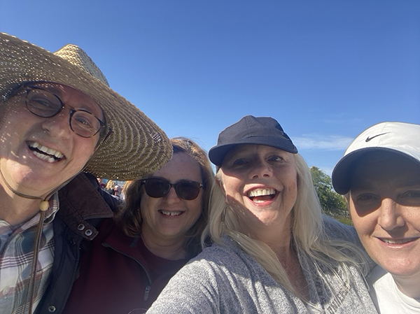 A selfie with people from left to right: Daniel Press, Sabrina Zirkel, Brigit Helms, and Kate Morris.