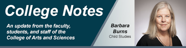 College notes header with Barbara Burns from child studies