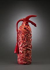 Ceramic fire extinguisher textured with various guns