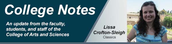 college notes header with Lissa Crofton-Sleigh from Classics