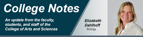 College notes header with Elizabeth Dahlhoff from biology