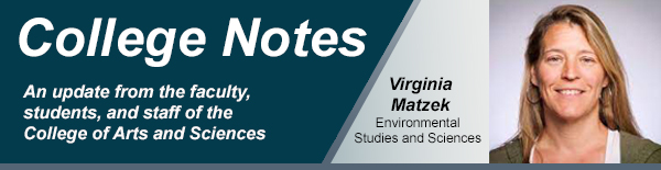 college notes header with Virginia Matzek, Environmental Studies and Sciences