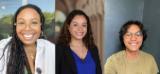 SCU alumni Meghan Adams, Chloe Gentile-Montgomery, and T. Montes