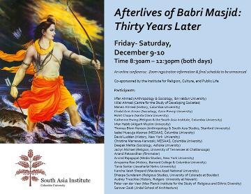Indian dancer on flyer for Afterlives of Babri Masjid: 30 Years Later conference