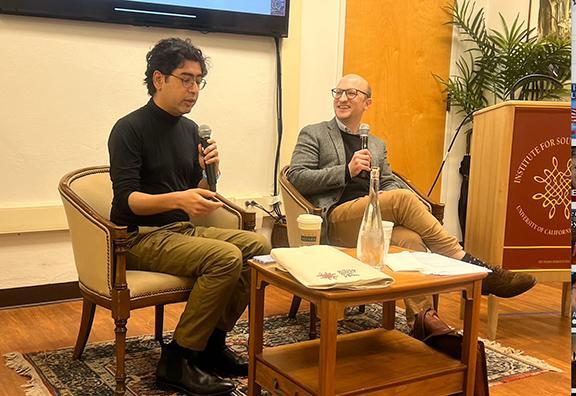 Daniel Morgan with Professor Abhishek Kaicker at UC Berkeley's The Institute for South Asia Studies