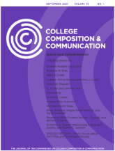 September 2023 College Composition and Communication journal cover