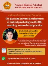 Flyer for Critical Psychology Program inaugural event at Santa Dharma University
