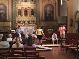 Rehearsal for The Resurrection Project Theatrical Installation in Mission Santa Clarain