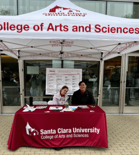 Two students at CAS information table