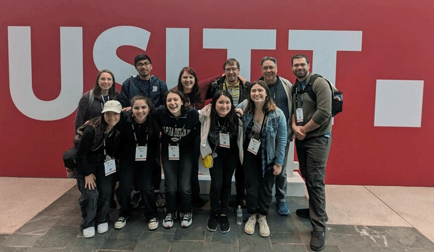 Faculty, staff and six students from SCU Theatre and Dance at USITT 2024 in Seattle WA